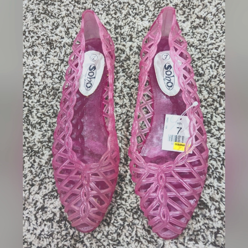Vintage jelly sandals women's 7 pink Y2K